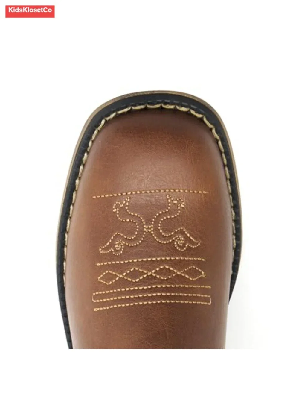 Kids Western Boots Embroidered Square Toe Mid Calf Riding Shoes